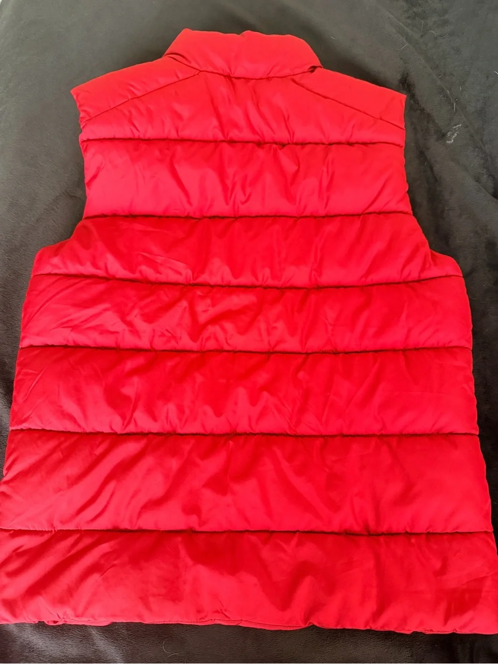 Aeropostale Red Colorblock Puffer Vest with Blue, Black & White Panels